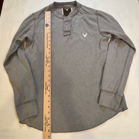 Company 81 Men's Henley Long Sleeve Shirt - Gray - Size Medium - Picture 6 of 10